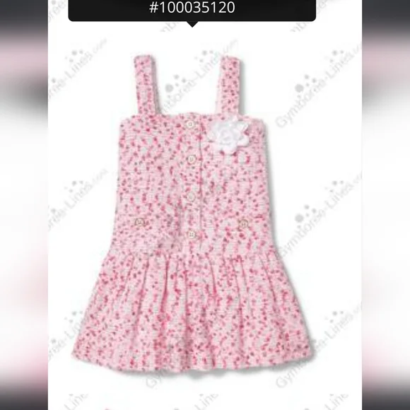 Janie and Jack Easter Peonies Sleeveless Boucle Dress - Picture 2 of 3